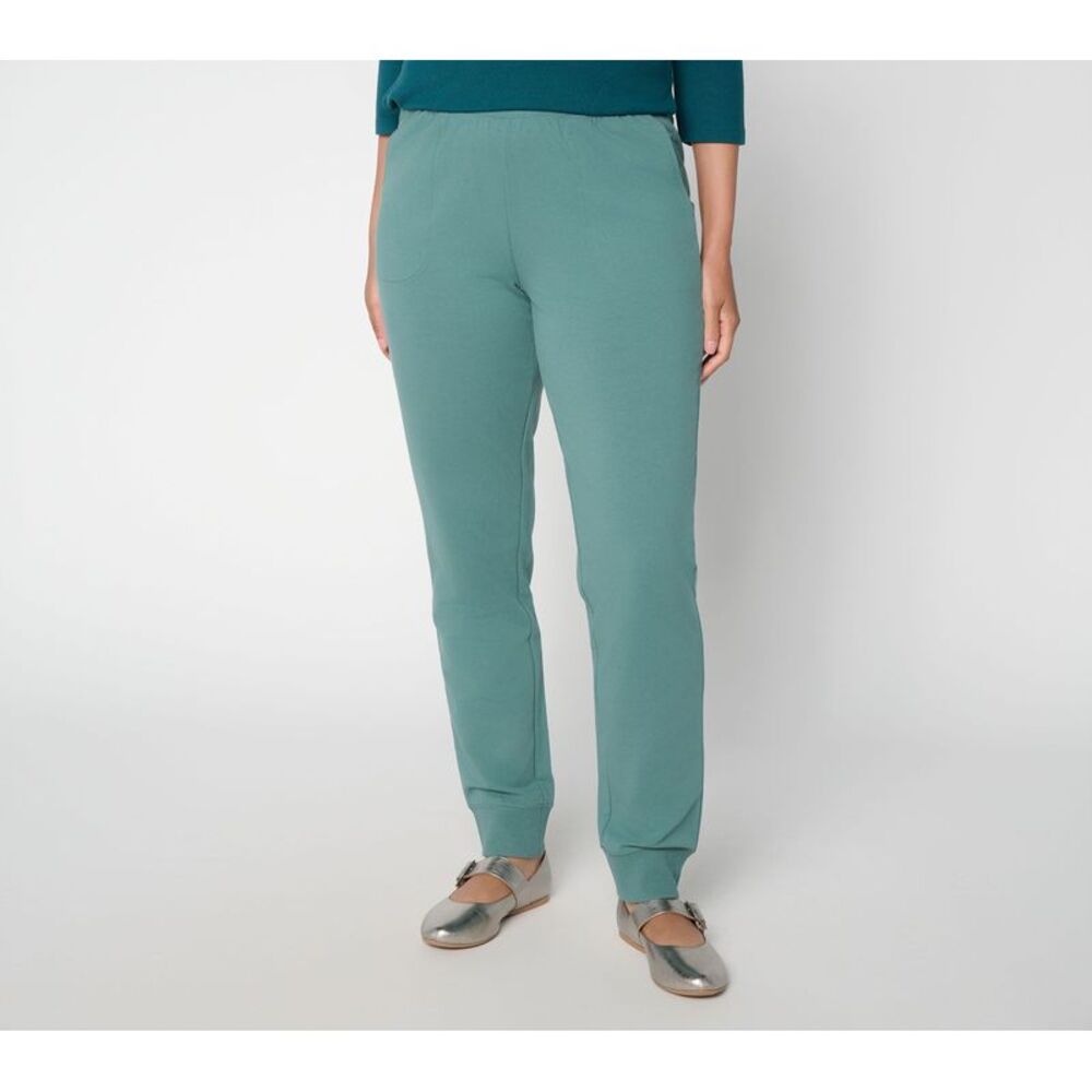 Denim & Co. Women's Plus Sz Pants 3X Active Pull-On Knit Jogger Green